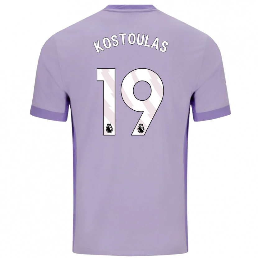 Danxen Homme Maillot Charalampos Kostoulas #19 Taro Violet Blanc Tenues Extérieur 2025/26 T-Shirt