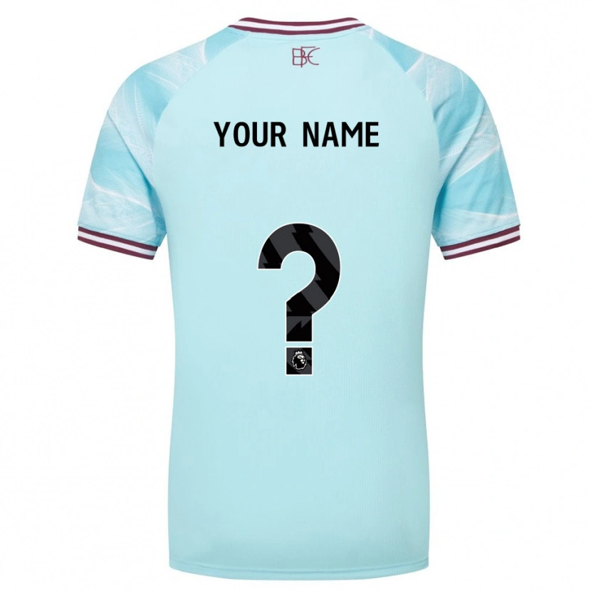 Danxen Homme Maillot Votre Nom #0 Bleu Ciel Bourgogne Tenues Extérieur 2025/26 T-Shirt