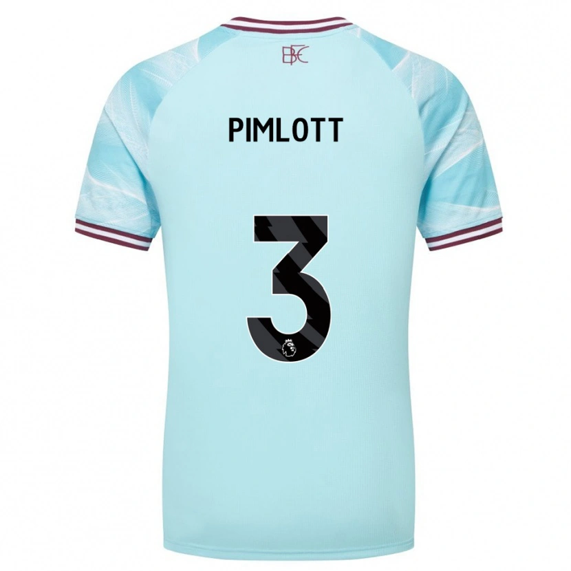 Danxen Homme Maillot Oliver Pimlott #3 Bleu Ciel Bourgogne Tenues Extérieur 2025/26 T-Shirt