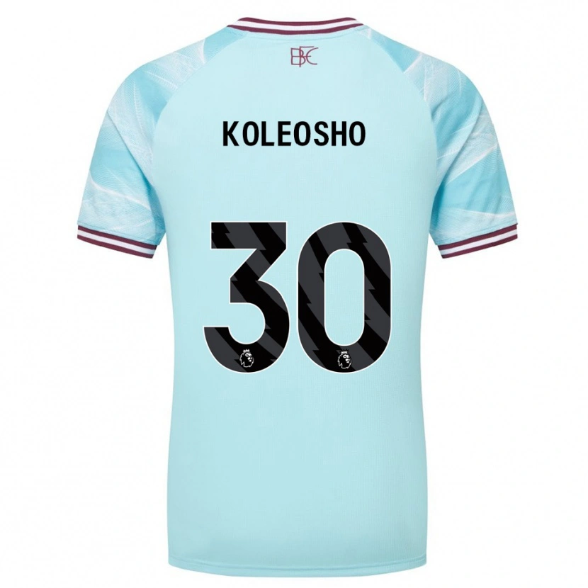Danxen Homme Maillot Luca Koleosho #30 Bleu Ciel Bourgogne Tenues Extérieur 2025/26 T-Shirt
