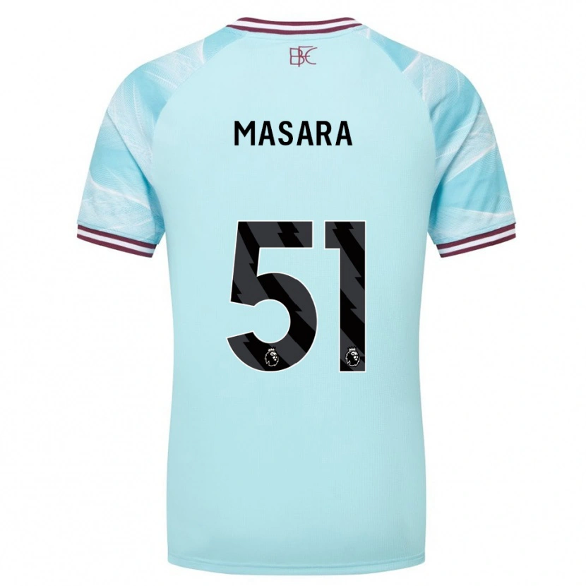Danxen Homme Maillot Vernon Masara #51 Bleu Ciel Bourgogne Tenues Extérieur 2025/26 T-Shirt