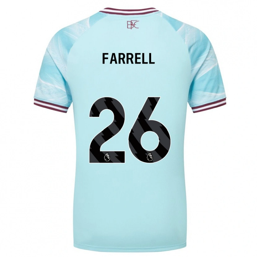Danxen Homme Maillot Lucy Farrell #26 Bleu Ciel Bourgogne Tenues Extérieur 2025/26 T-Shirt