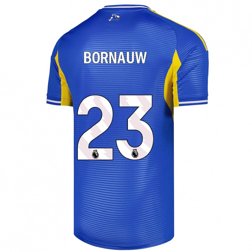 Danxen Homme Maillot Sebastiaan Bornauw #23 Bleu Jaune Tenues Extérieur 2025/26 T-Shirt