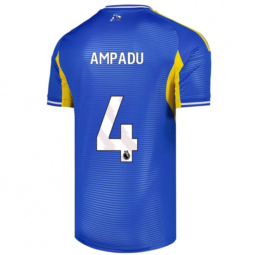 Danxen Homme Maillot Ethan Ampadu #4 Bleu Jaune Tenues Extérieur 2025/26 T-Shirt