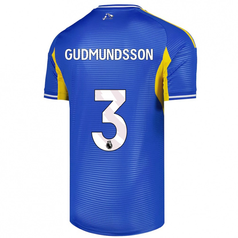 Danxen Homme Maillot Gabriel Gudmundsson #3 Bleu Jaune Tenues Extérieur 2025/26 T-Shirt