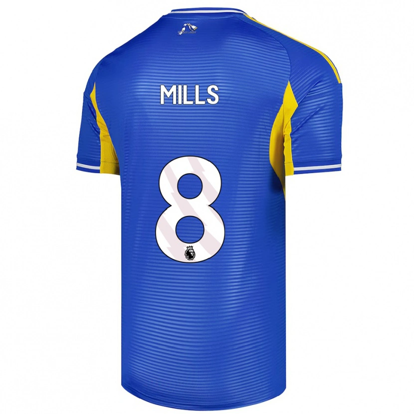 Danxen Homme Maillot Callum Mills #8 Bleu Jaune Tenues Extérieur 2025/26 T-Shirt