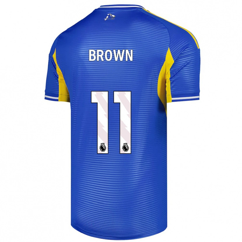 Danxen Homme Maillot Abbie Brown #11 Bleu Jaune Tenues Extérieur 2025/26 T-Shirt