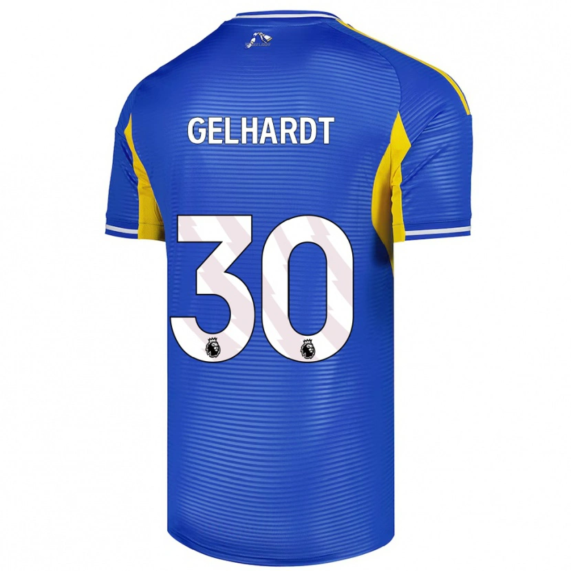 Danxen Homme Maillot Joe Gelhardt #30 Bleu Jaune Tenues Extérieur 2025/26 T-Shirt