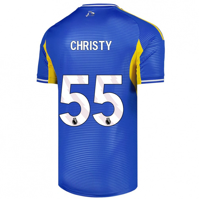 Danxen Homme Maillot Harry Christy #55 Bleu Jaune Tenues Extérieur 2025/26 T-Shirt
