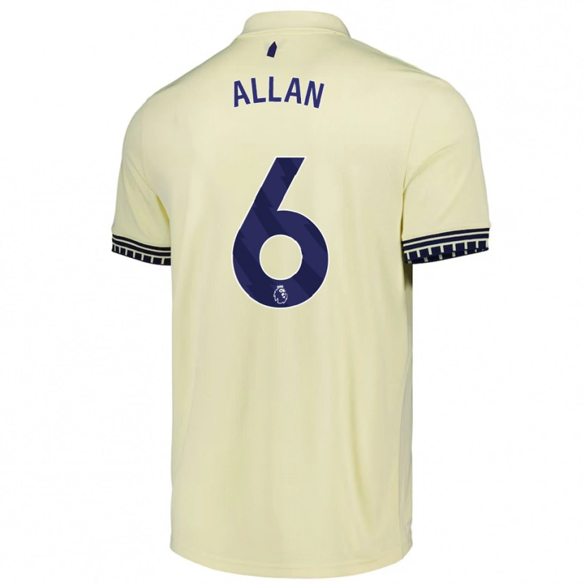 Danxen Homme Maillot Allan #6 Blanc Cassé Noir Tenues Extérieur 2025/26 T-Shirt
