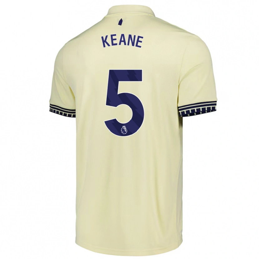 Danxen Homme Maillot Michael Keane #5 Blanc Cassé Noir Tenues Extérieur 2025/26 T-Shirt