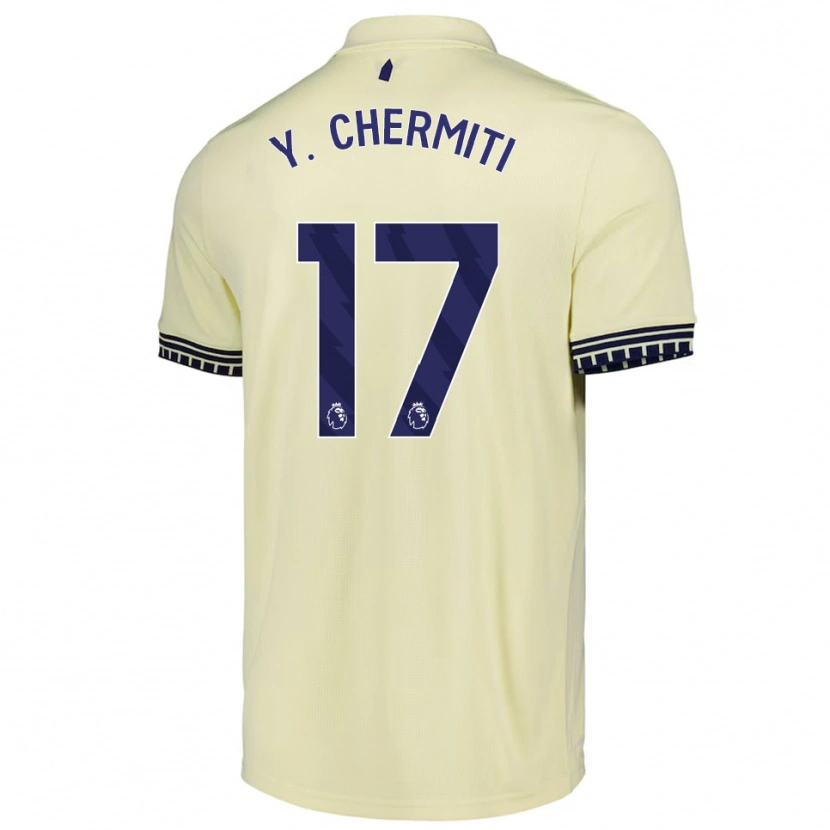 Danxen Homme Maillot Chermiti #17 Blanc Cassé Noir Tenues Extérieur 2025/26 T-Shirt