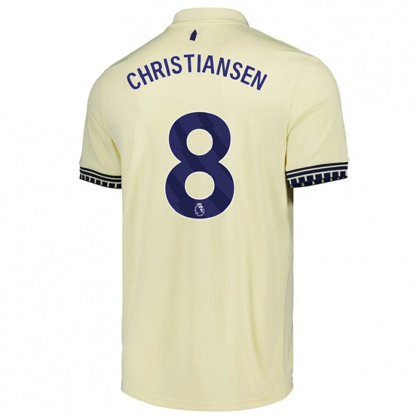 Danxen Homme Maillot Izzy Christiansen #8 Blanc Cassé Noir Tenues Extérieur 2025/26 T-Shirt