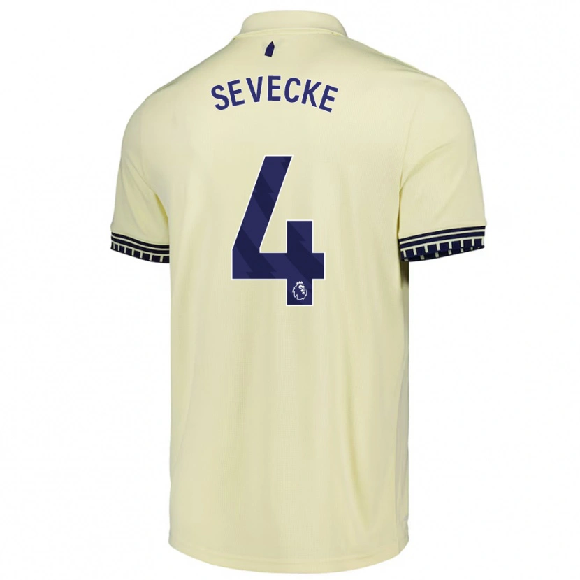 Danxen Homme Maillot Rikke Sevecke #4 Blanc Cassé Noir Tenues Extérieur 2025/26 T-Shirt