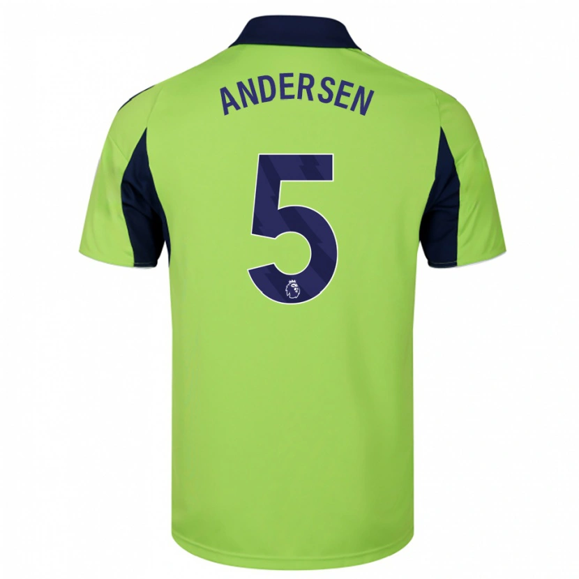 Danxen Homme Maillot Joachim Andersen #5 Vert Marine Blanc Tenues Extérieur 2025/26 T-Shirt