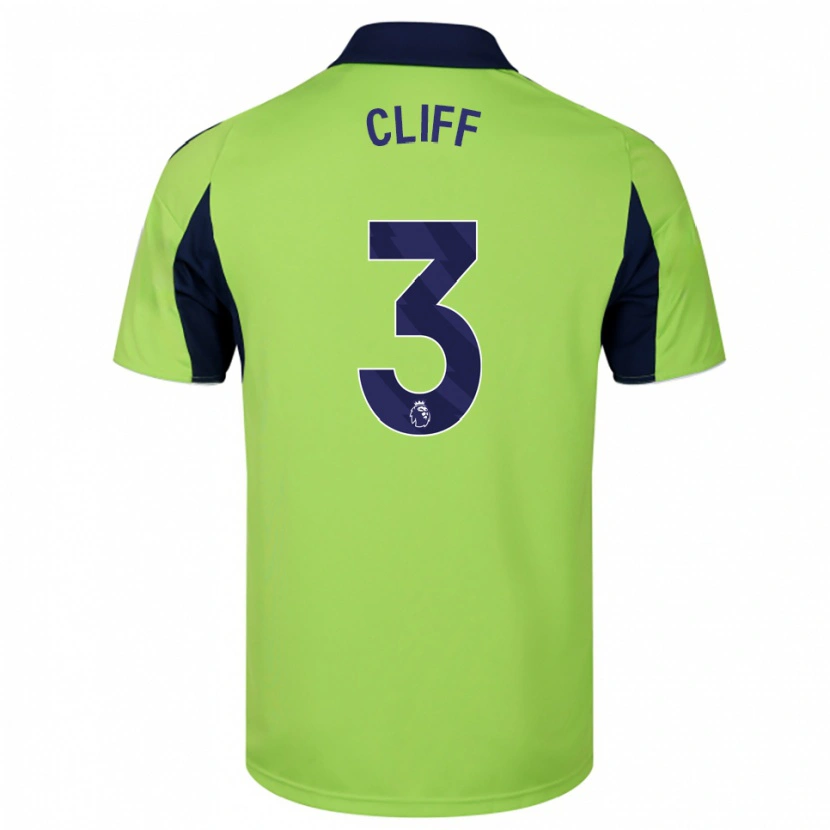 Danxen Homme Maillot Callum Cliff #3 Vert Marine Blanc Tenues Extérieur 2025/26 T-Shirt