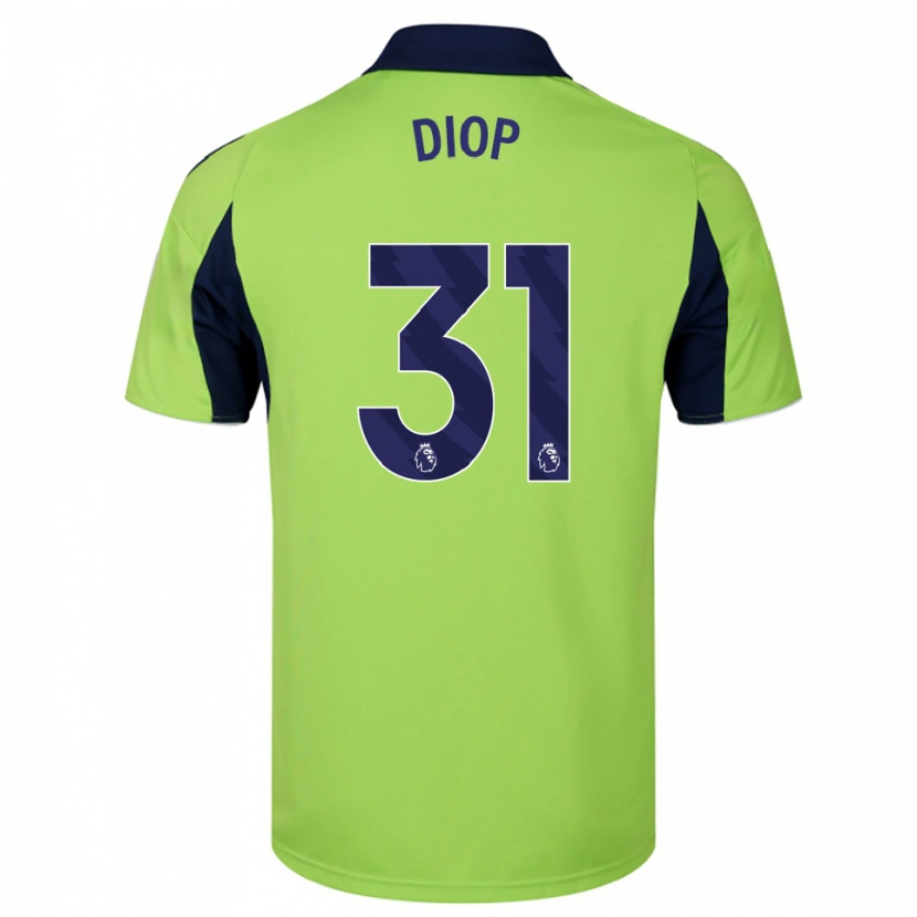 Danxen Homme Maillot Issa Diop #31 Vert Marine Blanc Tenues Extérieur 2025/26 T-Shirt
