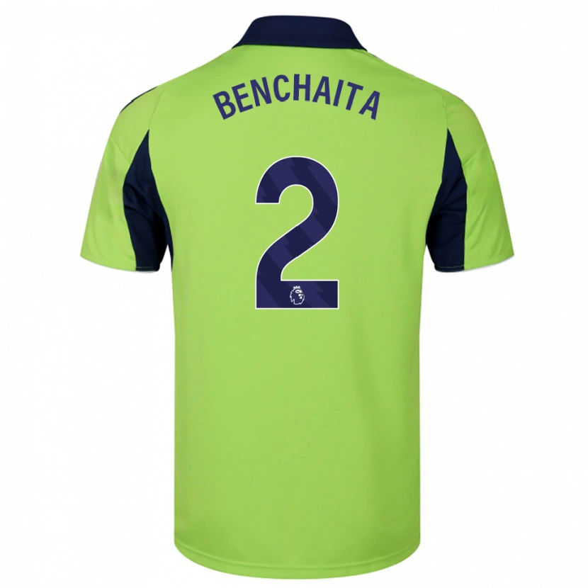 Danxen Homme Maillot Nazim Benchaita #2 Vert Marine Blanc Tenues Extérieur 2025/26 T-Shirt
