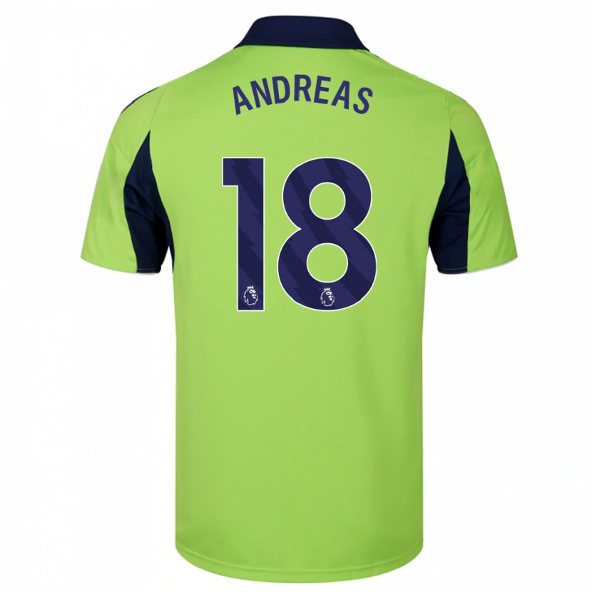 Danxen Homme Maillot Andreas Pereira #18 Vert Marine Blanc Tenues Extérieur 2025/26 T-Shirt