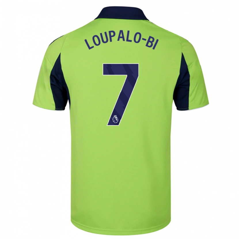 Danxen Homme Maillot Aaron Loupalo-Bi #7 Vert Marine Blanc Tenues Extérieur 2025/26 T-Shirt