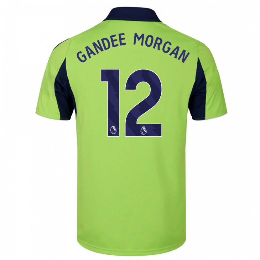 Danxen Homme Maillot Stella Gandee Morgan #12 Vert Marine Blanc Tenues Extérieur 2025/26 T-Shirt