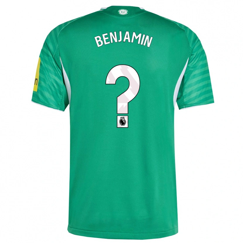 Danxen Homme Maillot Theo Benjamin #0 Vert Blanc Tenues Extérieur 2025/26 T-Shirt