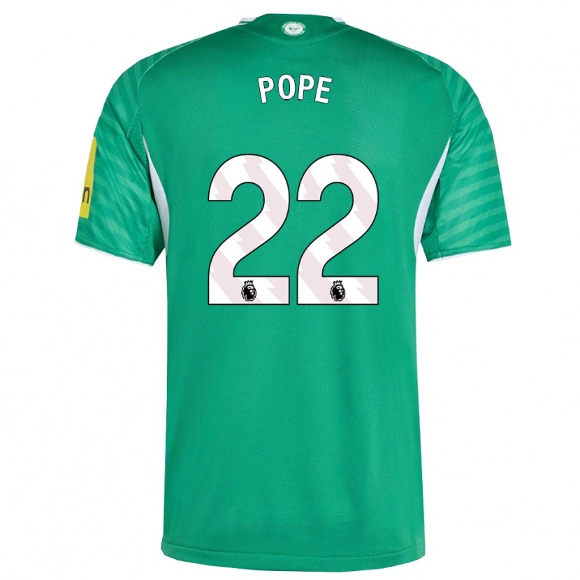 Danxen Homme Maillot Nick Pope #22 Vert Blanc Tenues Extérieur 2025/26 T-Shirt