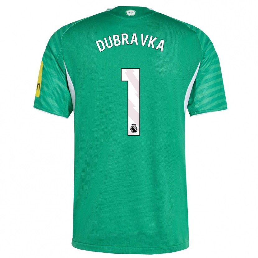 Danxen Homme Maillot Martin Dúbravka #1 Vert Blanc Tenues Extérieur 2025/26 T-Shirt