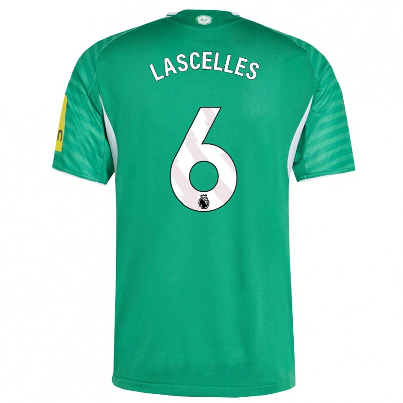 Danxen Homme Maillot Jamaal Lascelles #6 Vert Blanc Tenues Extérieur 2025/26 T-Shirt