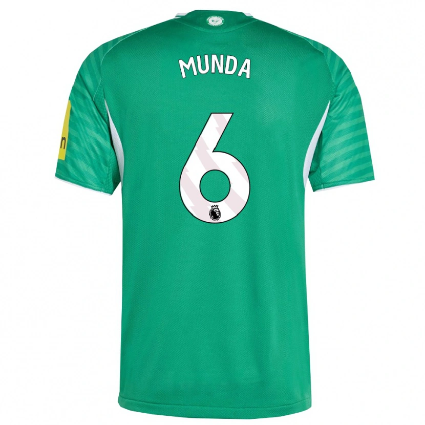 Danxen Homme Maillot Anthony Munda #6 Vert Blanc Tenues Extérieur 2025/26 T-Shirt