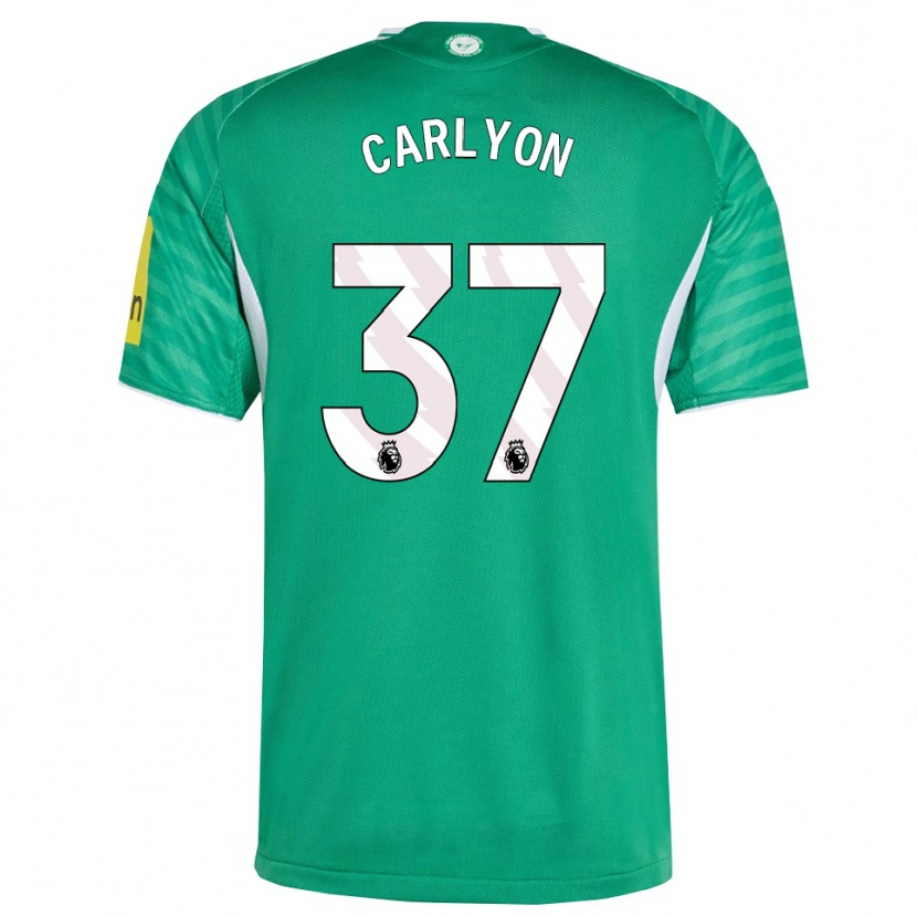 Danxen Homme Maillot Nathan Carlyon #37 Vert Blanc Tenues Extérieur 2025/26 T-Shirt