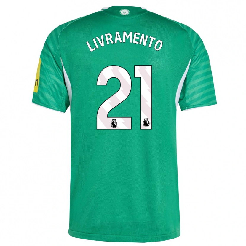 Danxen Homme Maillot Tino Livramento #21 Vert Blanc Tenues Extérieur 2025/26 T-Shirt