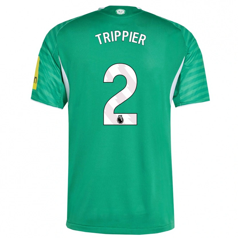 Danxen Homme Maillot Kieran Trippier #2 Vert Blanc Tenues Extérieur 2025/26 T-Shirt