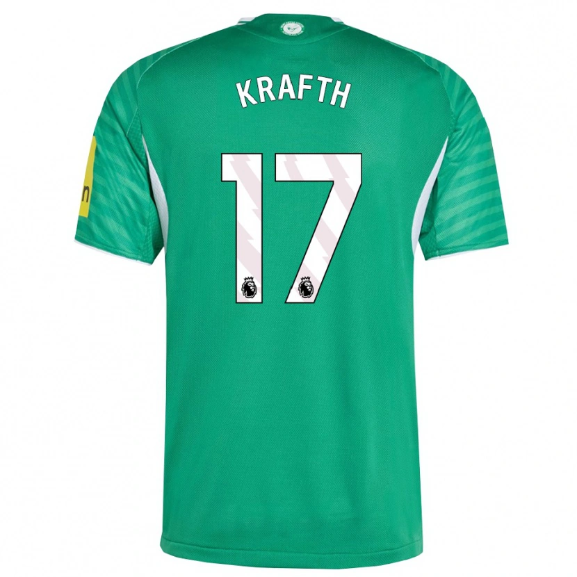 Danxen Homme Maillot Emil Krafth #17 Vert Blanc Tenues Extérieur 2025/26 T-Shirt