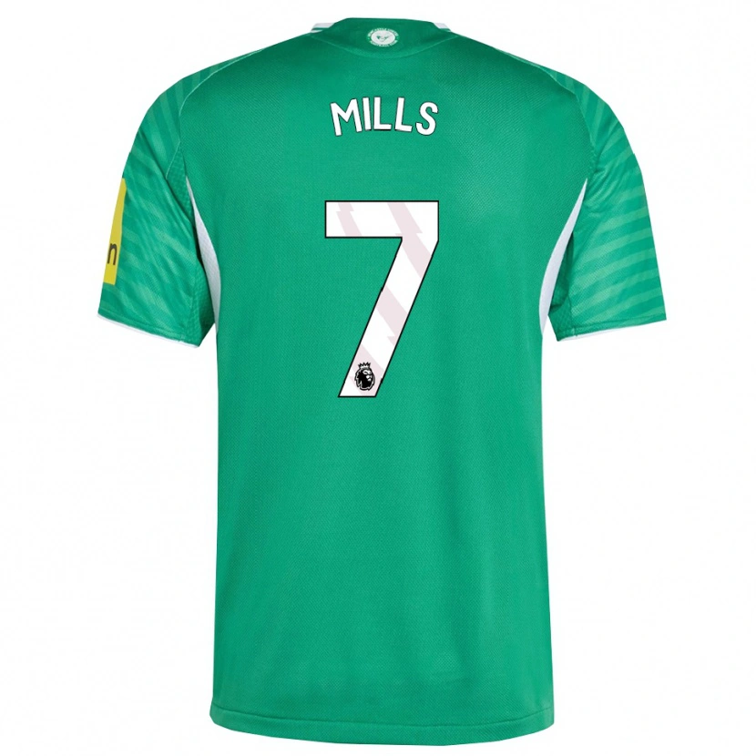 Danxen Homme Maillot Michael Mills #7 Vert Blanc Tenues Extérieur 2025/26 T-Shirt