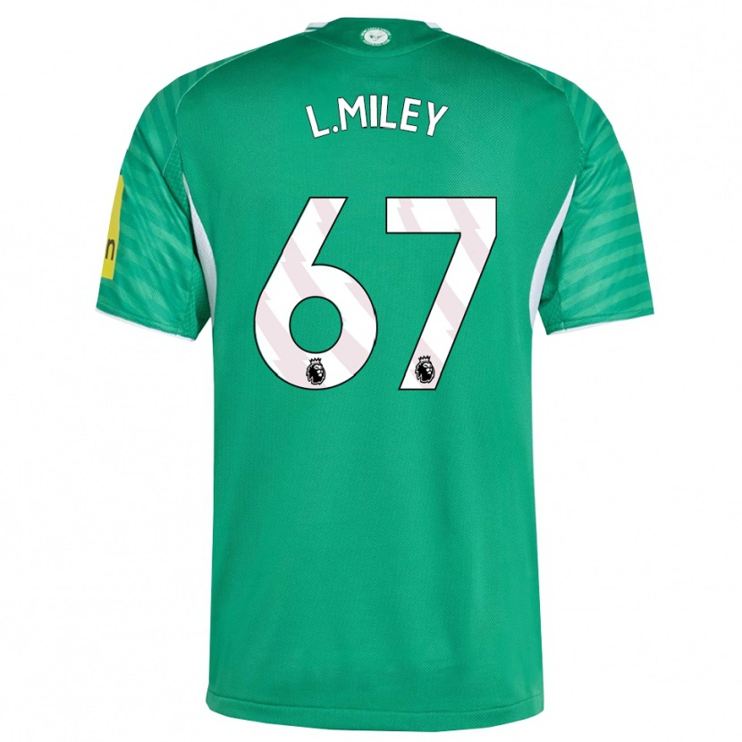 Danxen Homme Maillot Lewis Miley #67 Vert Blanc Tenues Extérieur 2025/26 T-Shirt