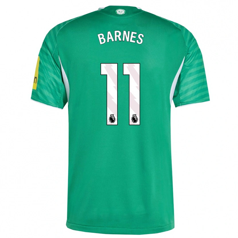 Danxen Homme Maillot Harvey Barnes #11 Vert Blanc Tenues Extérieur 2025/26 T-Shirt