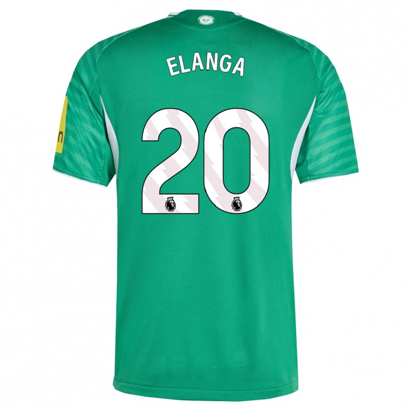 Danxen Homme Maillot Anthony Elanga #20 Vert Blanc Tenues Extérieur 2025/26 T-Shirt