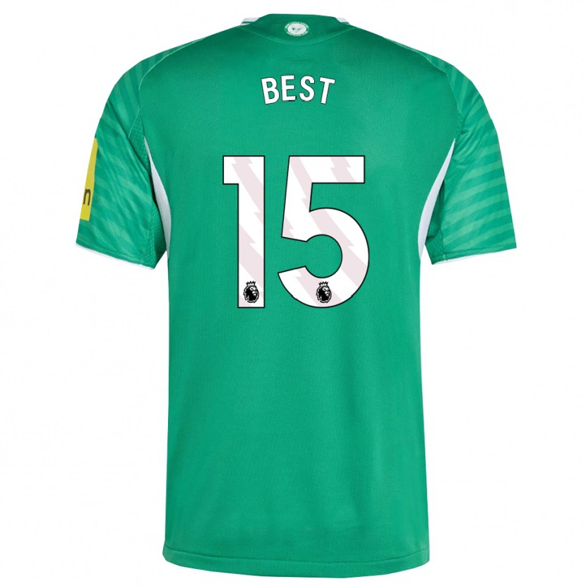 Danxen Homme Maillot Oliver Best #15 Vert Blanc Tenues Extérieur 2025/26 T-Shirt