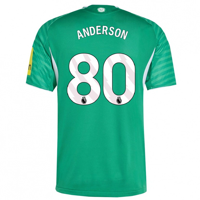 Danxen Homme Maillot Will Anderson #80 Vert Blanc Tenues Extérieur 2025/26 T-Shirt