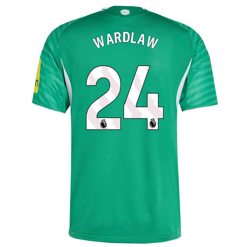 Danxen Homme Maillot Charlotte Wardlaw #24 Vert Blanc Tenues Extérieur 2025/26 T-Shirt