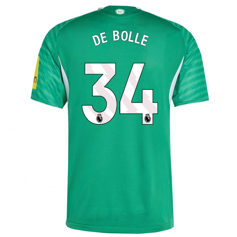 Danxen Homme Maillot Lucas De Bolle #34 Vert Blanc Tenues Extérieur 2025/26 T-Shirt