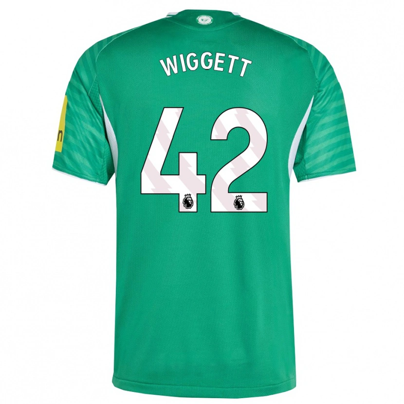 Danxen Homme Maillot Charlie Wiggett #42 Vert Blanc Tenues Extérieur 2025/26 T-Shirt