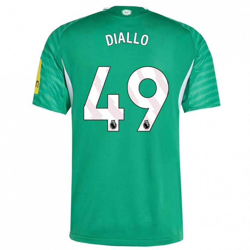 Danxen Homme Maillot Amadou Diallo #49 Vert Blanc Tenues Extérieur 2025/26 T-Shirt