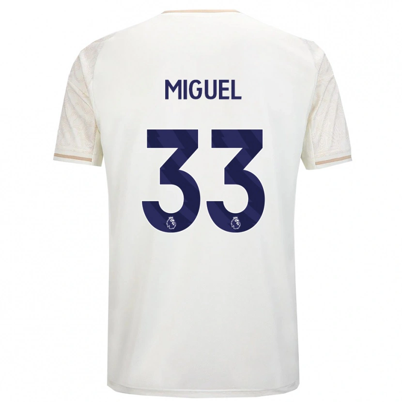 Danxen Homme Maillot Carlos Miguel #33 Blanc Cassé Noir Tenues Extérieur 2025/26 T-Shirt