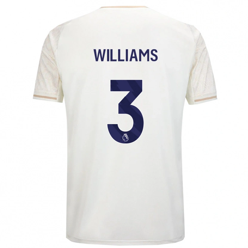 Danxen Homme Maillot Neco Williams #3 Blanc Cassé Noir Tenues Extérieur 2025/26 T-Shirt