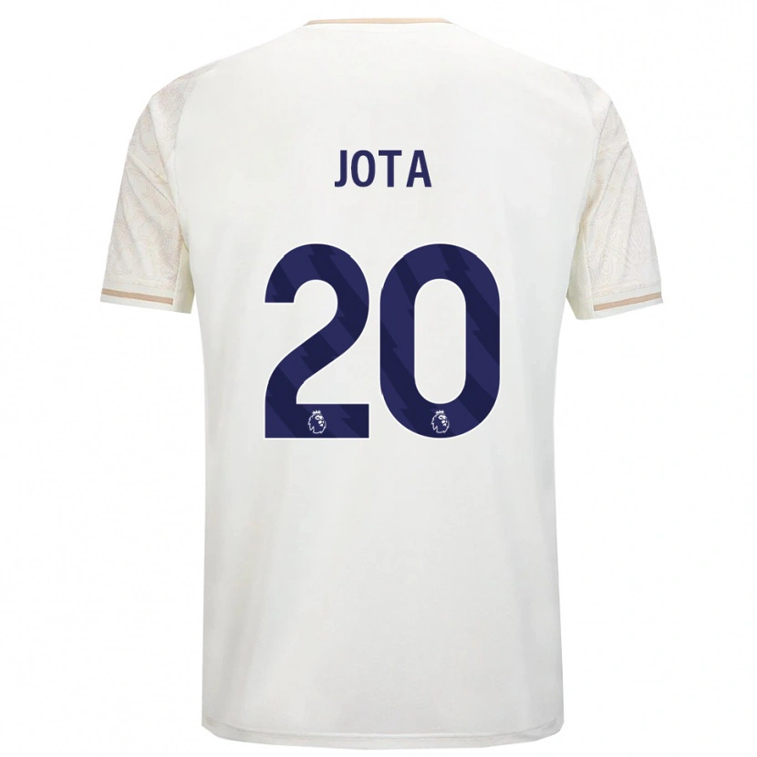 Danxen Homme Maillot Jota Silva #20 Blanc Cassé Noir Tenues Extérieur 2025/26 T-Shirt