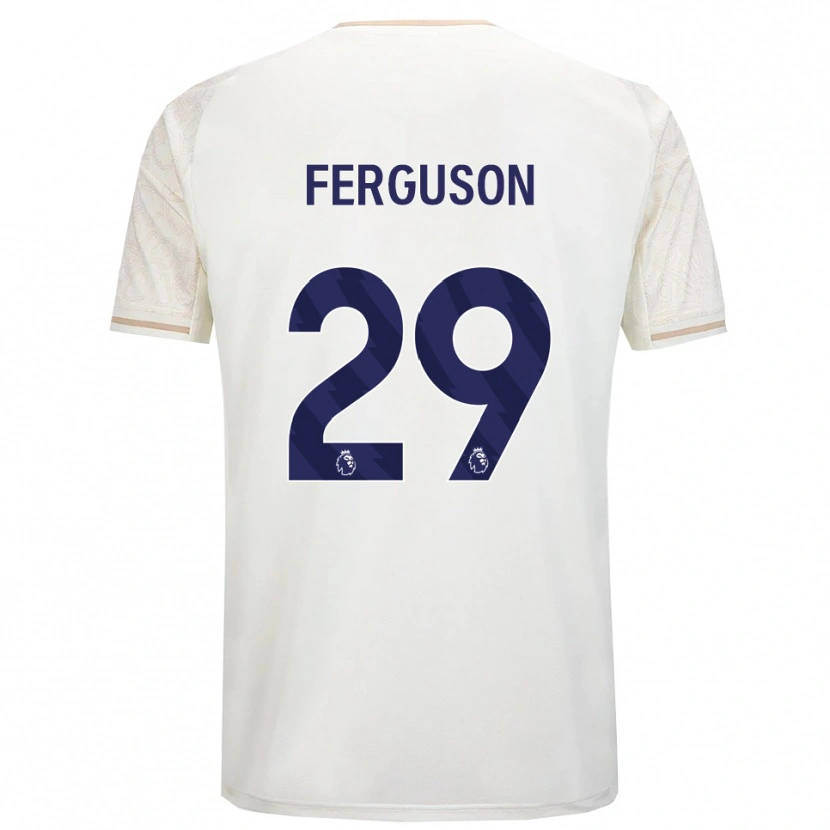 Danxen Homme Maillot Georgie Ferguson #29 Blanc Cassé Noir Tenues Extérieur 2025/26 T-Shirt