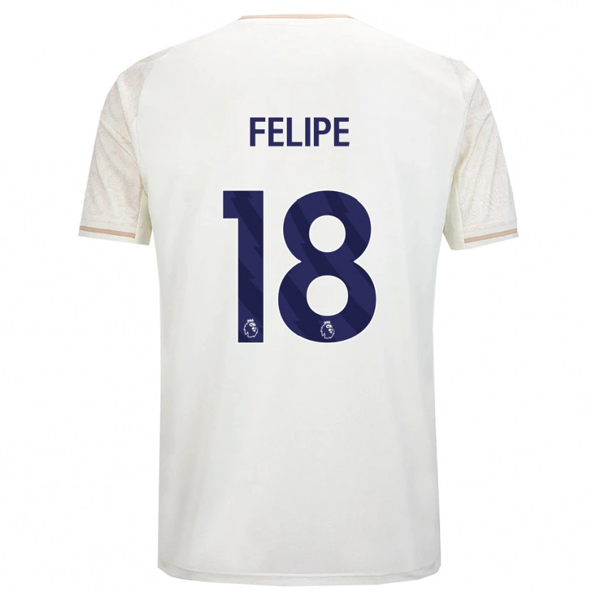 Danxen Homme Maillot Felipe #18 Blanc Cassé Noir Tenues Extérieur 2025/26 T-Shirt