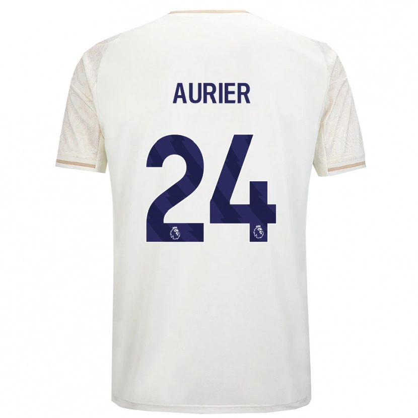 Danxen Homme Maillot Serge Aurier #24 Blanc Cassé Noir Tenues Extérieur 2025/26 T-Shirt